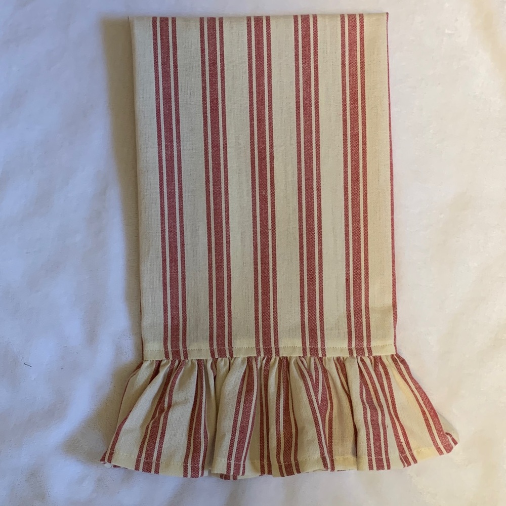 Striped Ruffled Kitchen Towel